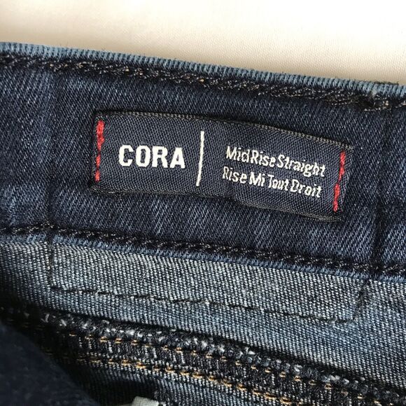 TRUE RELIGION Cora Jean Women 27 x 33 Tall Straight Slim Stretch Dark Blue Denim - Picture 3 of 15